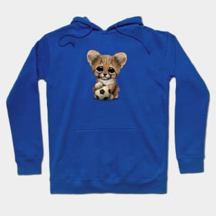 Cheetah Cub With Football Soccer Ball Hoodie